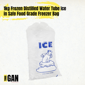 1kg Frozen Distilled Water Tube Ice in Safe Food Grade Freezer Bag